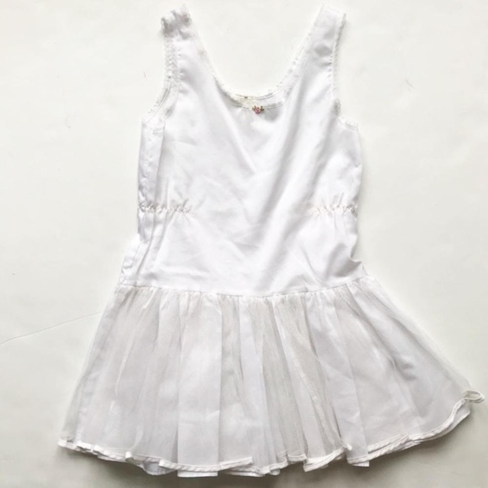 Vintage white tutu slip dress fits 6/7Y